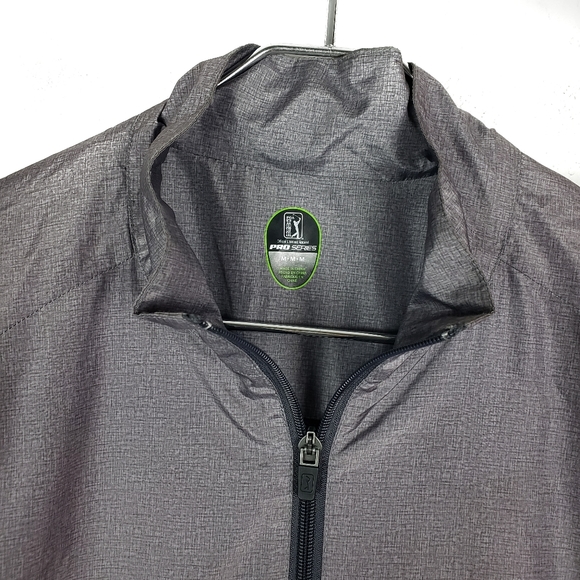 PGA TOUR PRO Gray Half Zip Golf Wind Breaker Jacket Coat Size: Medium - Picture 5 of 5